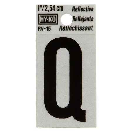Hy-Ko 1.25In Reflective Letter Q, 10PK B00389